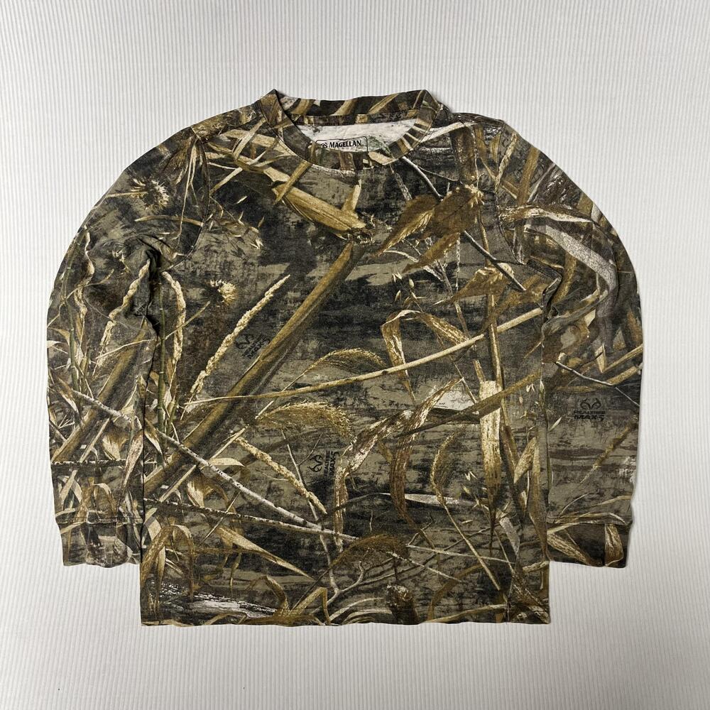 Magellan Outdoors Shirt Youth M Brown Realtree MAX-5 Camo Long Sleeve Hunt Gear